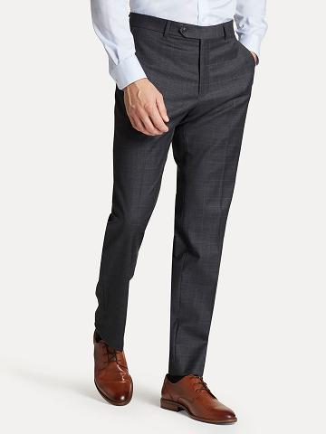 Férfi Tommy Hilfiger Regular fit in windowpane check Nadrág Szürke | HU 1115HAP